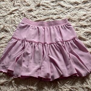 Pink Bubble Mini Skirt with Tiered Smocked Design